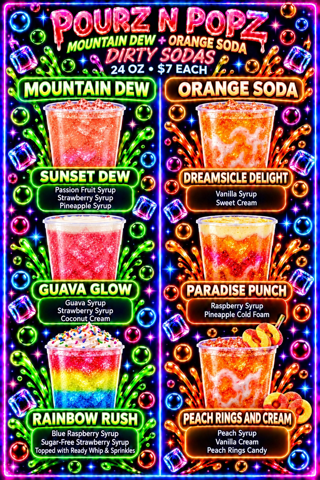 Mountain Dew & Orange Soda Dirty Sodas