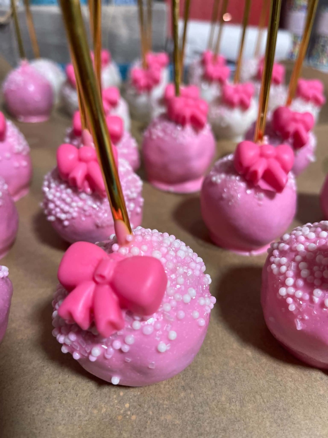 Pink Bow Cake Pops
