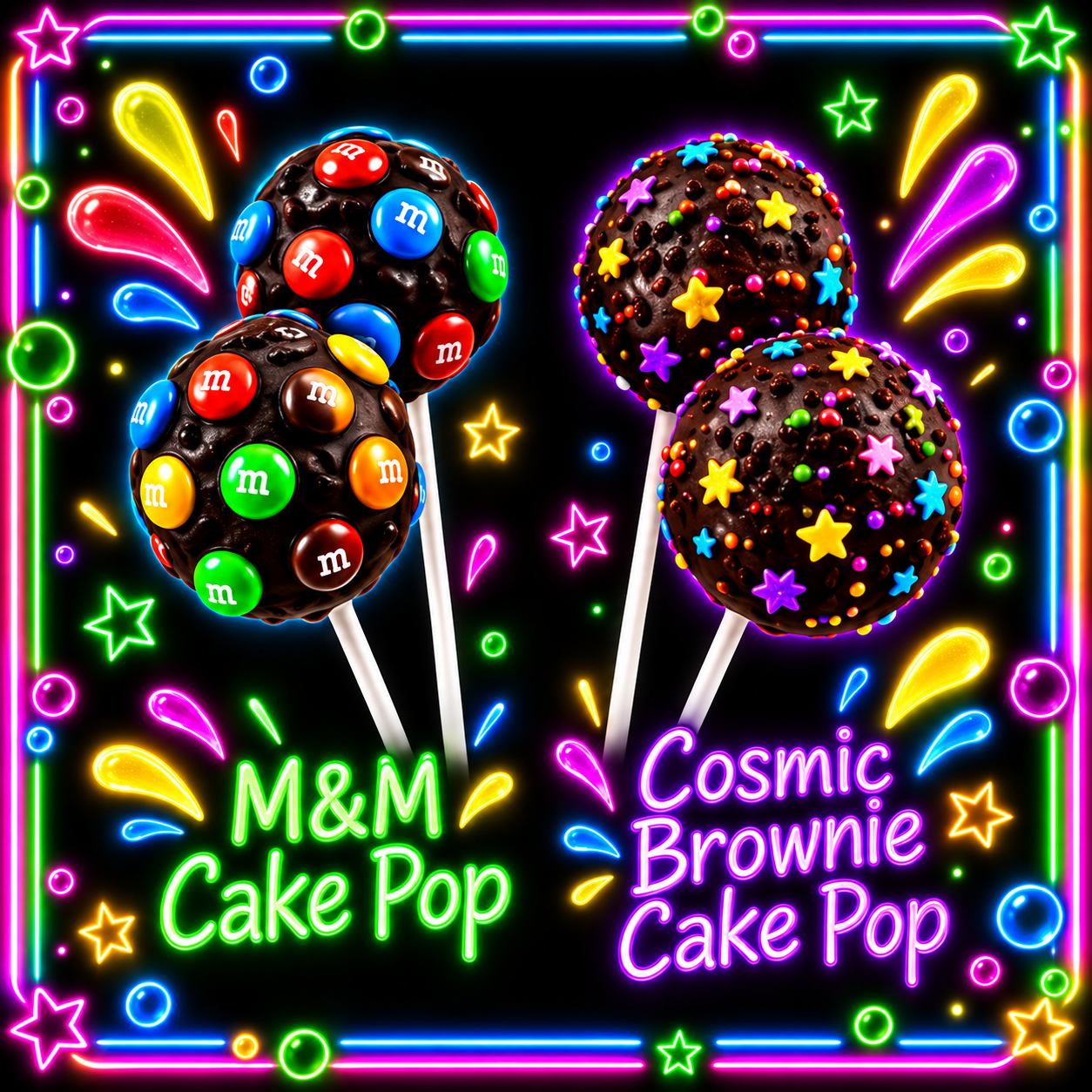 M&M & Cosmic Brownie Cake Pops