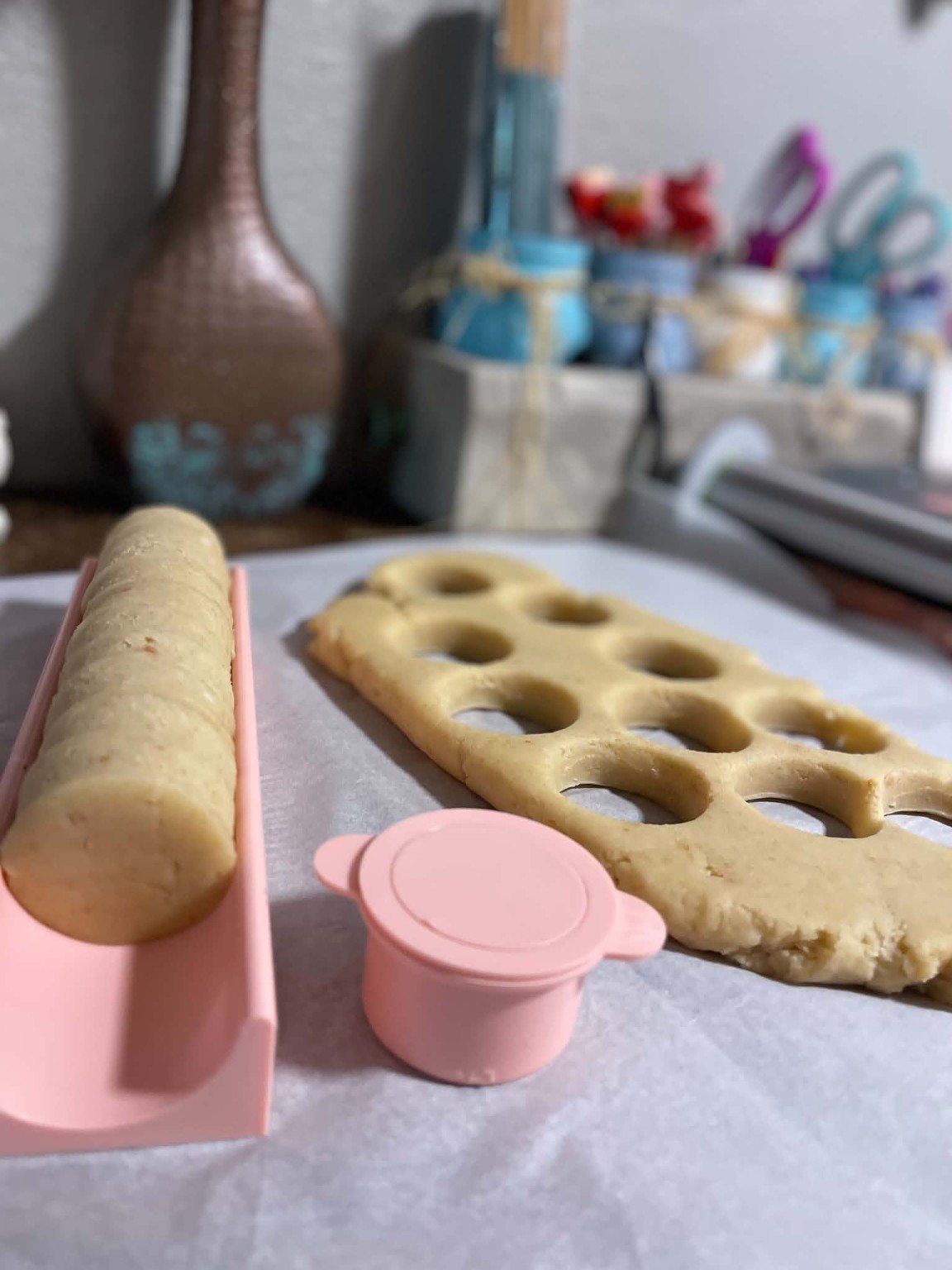 Behind the scenes: cake pop dough being portioned and shaped