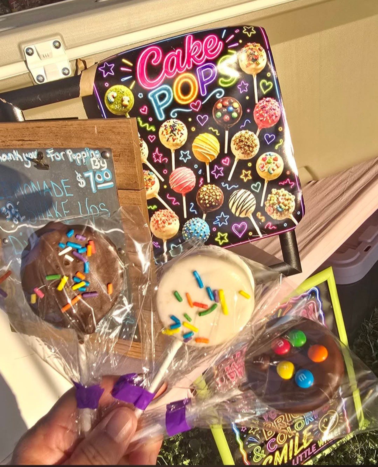 A colorful selection of finished Pourz n Popz cake pops