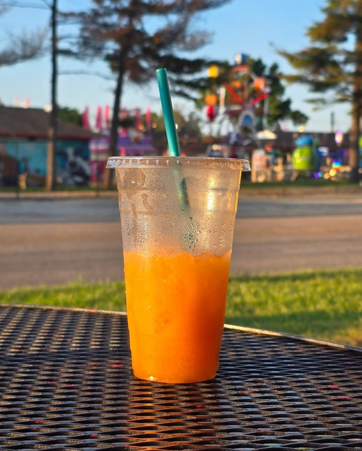 A refreshing specialty drink served at an outdoor event